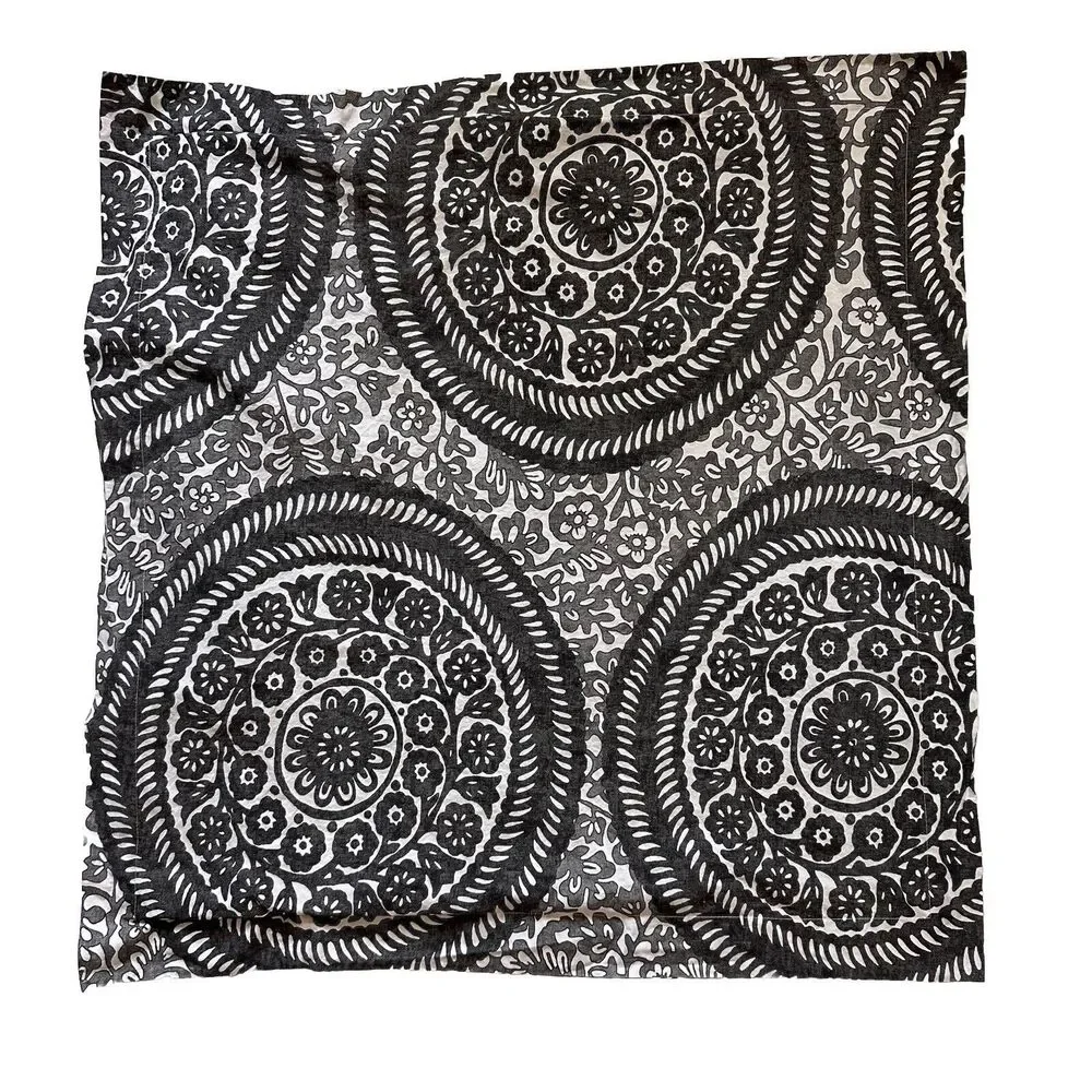 Pottery Barn Nora Medallion European Pillow Sham Cotton Gray Cotton